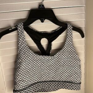 Lululemon Athletica Black and White Sports Bra with Textured Knit